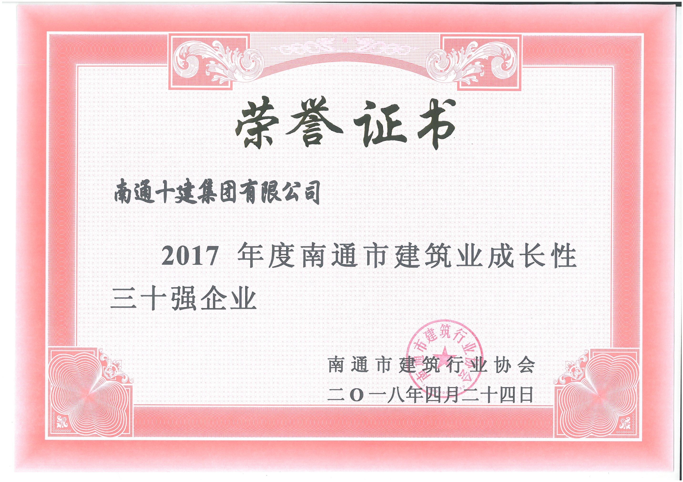  2017年度南通市成长性三十强